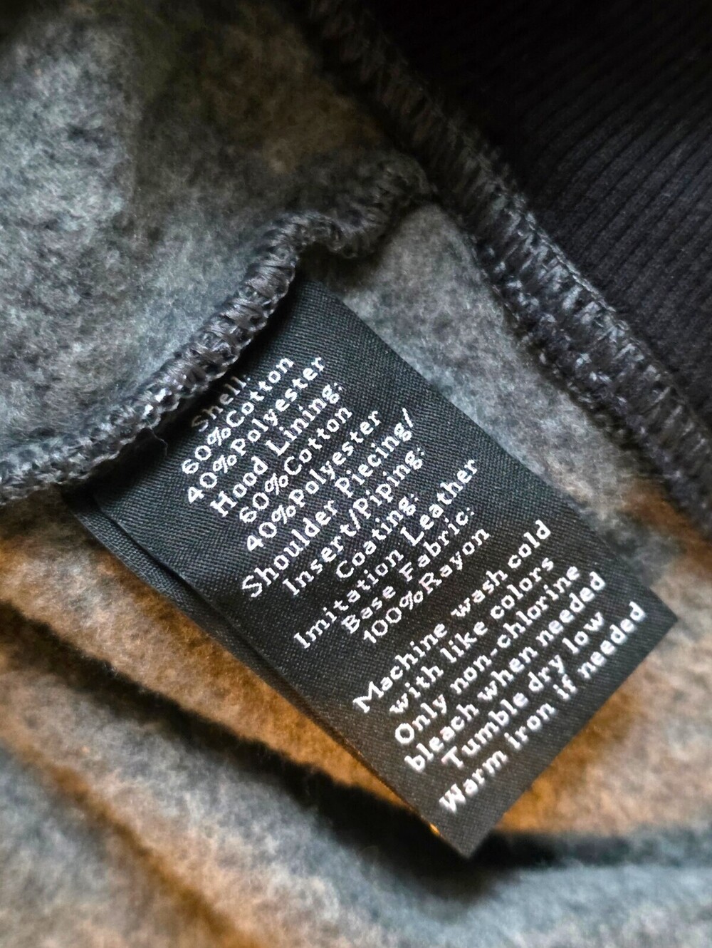 Rock & Republic Hoodie Mens XL Full Zip Gray Moto Quilted Hooded Jacket - Picture 9 of 11
